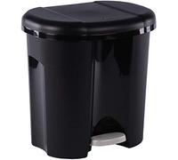 Rotho, Duo, Kitchen waste bin for waste separation 2x10 l, Plastic (PP) BPA-free, black, 2 x 10l (39,0 x 32,0 x 40,5 cm)