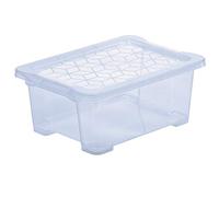 Rotho Evo Easy Storage box 11l with lid, food safe plastic (PP) BPA-free, blue/transparent, 11l (39.0 x 28.0 x 16.0 cm)