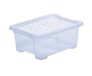 Rotho Evo Easy Storage box 11l with lid, food safe plastic (PP) BPA-free, blue/transparent, 11l (39.0 x 28.0 x 16.0 cm)