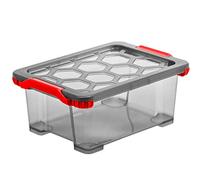 Rotho, Evo Total Protection, storage box 11 l with lid, Plastic (PP) BPA-free, anthracite/red, 11l (39,3 x 28,3 x 16,0 cm)
