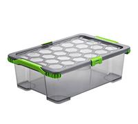 Rotho, Evo Total Protection, storage box 30 l with lid, Plastic (PP) BPA anthracite/transparent, 30l (59,0 x 39,5 x 18,5 cm)