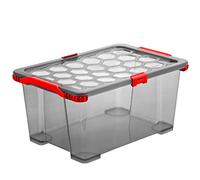 Rotho, Evo Total Protection, storage box 44 l with lid, Plastic (PP) BPA anthracite/red, 44l (59,0 x 39,5 x 28,0 cm)