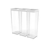 Rotho Fera Set Storage Container with Lid and Seal, Plastic (SAN) BPA-Free, Transparent/White (3 x 2 L)