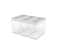 Rotho Fera Set Storage Container with Lid and Seal, Plastic (SAN) BPA-Free, Transparent/White (3 x 3.2 L)