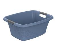 Rotho Flowers Laundry Basket Plastic (PP) BPA-Free Blue 25 L, 25l (50,5 x 38,3 x 21,8 cm)
