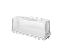 Rotho, Fresh, Cake butler with secure closure and comfortable carrying handle, Plastic (PP) BPA white, 36,0 x 16,5 x 16,5 cm