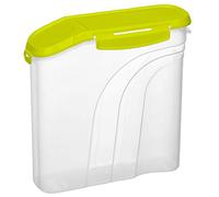 Rotho, Fresh, Mueslibox 2.2l with aroma-proof lid and pouring opening, Plastic (PP) BPA transparent/green, 2,2l (22,0 x 8,0 x 22,0 cm)