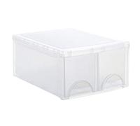 Rotho Frontbox large drawer box with 2 drawers, Plastic (PP) BPA-free, transparent, twin (44.0 x 34.0 x 20.0 cm)