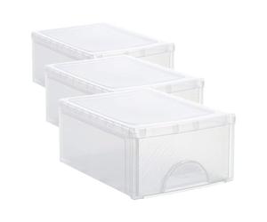 Rotho Frontbox small drawer box 1 drawer, Plastic (PP) BPA-free, transparent, klein (35.0 x 26.0 x 14.0 cm) (Pack of 3)