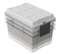 Rotho Jive Dome Storage Box 13 L with Lid, Plastic (PP) BPA-Free, White/Transparent, 3 x 13 L (40.5 x 28.3 x 28.9 cm)