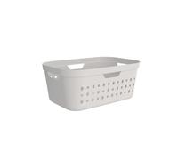 Rotho Jona Jona Laundry Basket 39 L, Plastic (PP Recycled), White, 39 L (56.6 x 38.5 x 23.3 cm)