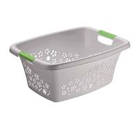 Rotho Laundry Basket "Flowers" 1756790002 Household Collector 50L Grey New