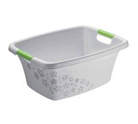 Rotho Laundry Bin Toys Flowers Bubbles 50ltr Grey/Green Basket Collect Nestbar