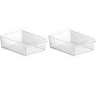 Rotho, Loft, Fridge organizer 5l, Plastic (SAN) BPA-free, transparent, L/5l (31,0 x 22,0 x 9,0 cm) (Pack of 2)