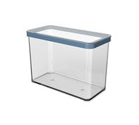 Rotho Loft rectangular storage box 2.1l with lid and seal, food-safe plastic (PP) BPA-free, transparent/blue, 2.1l (20.0 x 10.0 x 14.2 cm)