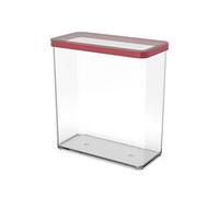 Rotho, Loft, rectangular storage box 3.2l with lid and seal, Plastic (PP) BPA-free, transparent/red, 3,2l (20,0 x 10,0 x 21,4 cm)