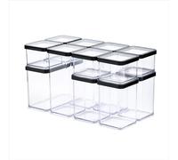 Rotho Loft Set of 12 Storage Jars with Lids, Stackable, Aroma-Proof, Dishwasher Safe, 40 x 20 x 21.4 cm