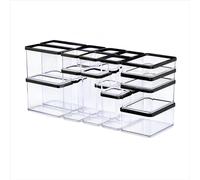 Rotho Loft Set of 24 Storage Jars, Stackable Airtight Kitchen Organisers