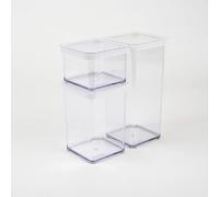 Rotho Loft Set of 3 Storage Containers, Transparent Kitchen Canisters
