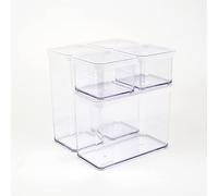 Rotho Loft Set of 5 Storage Jars with Lids, Various Sizes, Food-Grade Plastic (SAN) BPA-Free, Transparent/White, 2 x 1.5 L + 2 x 0.5 L + 1 x 2.1 L (21.4 x 23.5 cm)