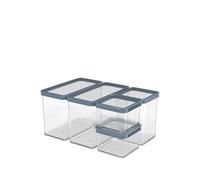 Rotho Loft Set of storage tins 5 pcs. LOFT, Plastic (PP) BPA-free, transparent, (32.3 x 22.3 x 16.6 cm)