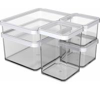 Rotho Loft Set Premium Tins 5 pcs LOFT, plastic, white/transparent, (26.0 x 21.0 x 15.5 cm)