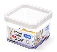 Rotho, Loft, square storage box 0.5l with lid and seal, Plastic (PP) BPA-free, transparent/white, 0,5l (10,0 x 10,0 x 7,2 cm)