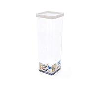Rotho, Loft, square storage box 2l with lid and seal, Plastic (PP) BPA-, transparent/white, 2l (10,0 x 10,0 x 28,5 cm)