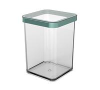 Rotho Loft Square storage jar 1l with lid and seal, Plastic (SAN) BPA-free, turquoise/transparent, 1l (10.0 x 10.0 x 14.2 cm)