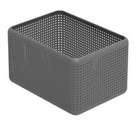 Rotho Madei Bathroom Storage Basket 13 L for Toy Storage in Anthracite | Home Storage, Recycled PP, Lidless Design, 13 L Capacity, for Changing-Table Essentials, Anthracite, Everyday Organisation