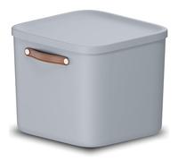 Rotho Maloja 40l Storage Box, Plastic (Recycled), Light Blue (39.5 x 38.0 x 34.0 cm)