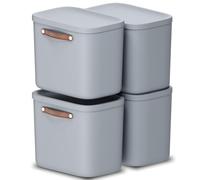 Rotho Maloja Storage box 12 l, Plastic (PP recycled), 12 (39.5 x 26.5 x 17.7 cm) (Pack of 4)