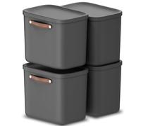 Rotho Maloja Storage box 25 l, Plastic (PP recycled), 25 (39.5 x 26.5 x 34.0 cm) (Pack of 4)