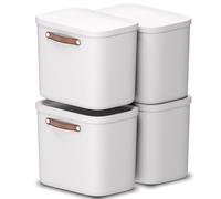 Rotho Maloja Storage box 25L (Pack of 4) Plastic Storage Bins (PP recycled), 25 (39.5 x 26.5 x 34.0 cm)
