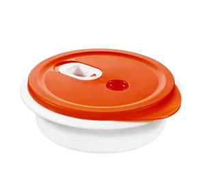 Rotho, Micro Clever, Kitchen waste bin for waste separation 2x10 l, Plastic (PP) BPA-free, red/white, 1l (20,0 x 20,0 x 6,5 cm)