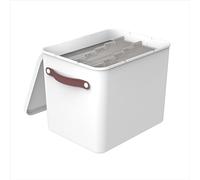 Rotho MyPaper Archive box document organiser. MY PAPER Plus, Plastic (PP) BPA-free, white/blue, (40.0 x 29.2 x 29.8 cm)