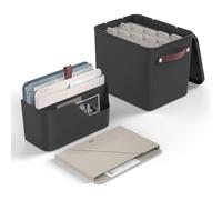 Rotho MyPaper MY PAPER Plus document organiser set, Plastic (PP) BPA-free, black, (40.0 x 29.2 x 46.5 cm)