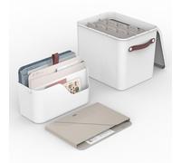 Rotho MyPaper MY PAPER Plus document organiser set, Plastic (PP) BPA-free, white/blue, (40.0 x 29.2 x 46.5 cm)