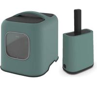 Rotho Mypet Biala Cat Litter Tray & Scoop Set Large Covered Cat Litter Box With Carbon Filter, Scoop With Holder & 16 Xl Bags