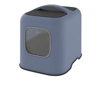 Cat Litter Box, Rotho Litter Tray With Hood And Scooper, Blue/anthracite