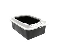 Rotho MyPet Eco Bonnie Cat Litter Tray with Top Entrance, Plastic (PP Recycled), Black/White, M (57.2 x 39.3 x 20.9 cm)