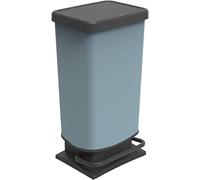 Rotho Paso Dustbin 40l with pedal and lid, Plastic (PP) BPA-free, blue, 40l (35,3 x 29,5 x 67,6 cm)