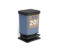 Rotho Paso Kitchen Bin 20 L Pedal Bin with Soft-Close Lid Recycled PP Blue | Kitchen bin, hands-free pedal opening, soft-close lid, odour-sealing closure, 20 L capacity, blue, 29.3 x 26.6 x 45.7 cm