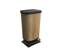 Rotho Paso Trash can 40l with pedal and lid, Plastic Brown