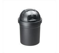 Rotho, Roll Bob, round waste bin 10 l with lid, Plastic (PP) BPA-free, black, 10l (26,5 x 26,5 x 39,5 cm)