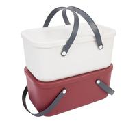Rotho Ruma Carrying Basket Set 12l 2 Pcs, Plastic Shopping Box with Lid