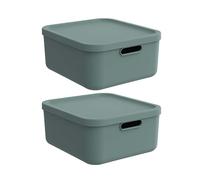 Rotho Set of 2 Stackable Storage Boxes 20 L with Lid