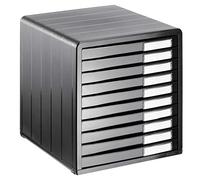 Rotho, Timeless, Office box with 10 drawers, Plastic (PS) BPA anthracite, 34,5 x 29,0 x 32,0 cm