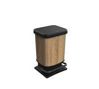 Rotho Waste Bin with Pedal, Polypropylene, 20L, Brown