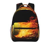 ROTHSKNV Burning Tennis Pictures Cute Backpack Waterproof Lightweight Casual Backpack One Size Daypack Travel Laptop Bag For Men Women